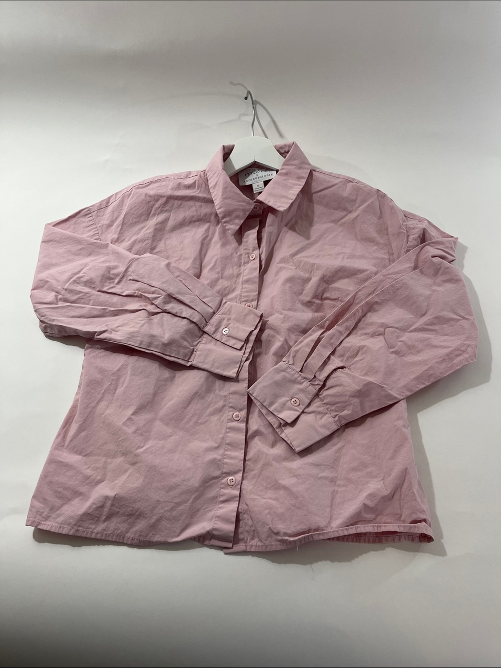 Mare Mare x Anthropologie Women's Long Sleeves Button Up Shirt Pink Size M